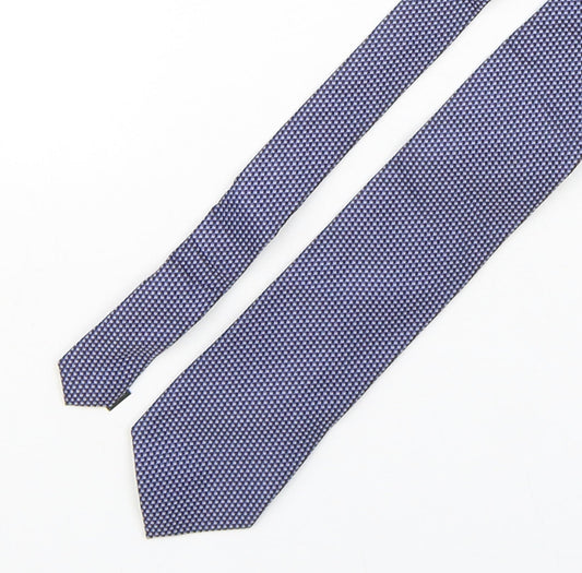 Marks and Spencer Mens Blue Plaids & Checks Silk Pointed Tie One Size