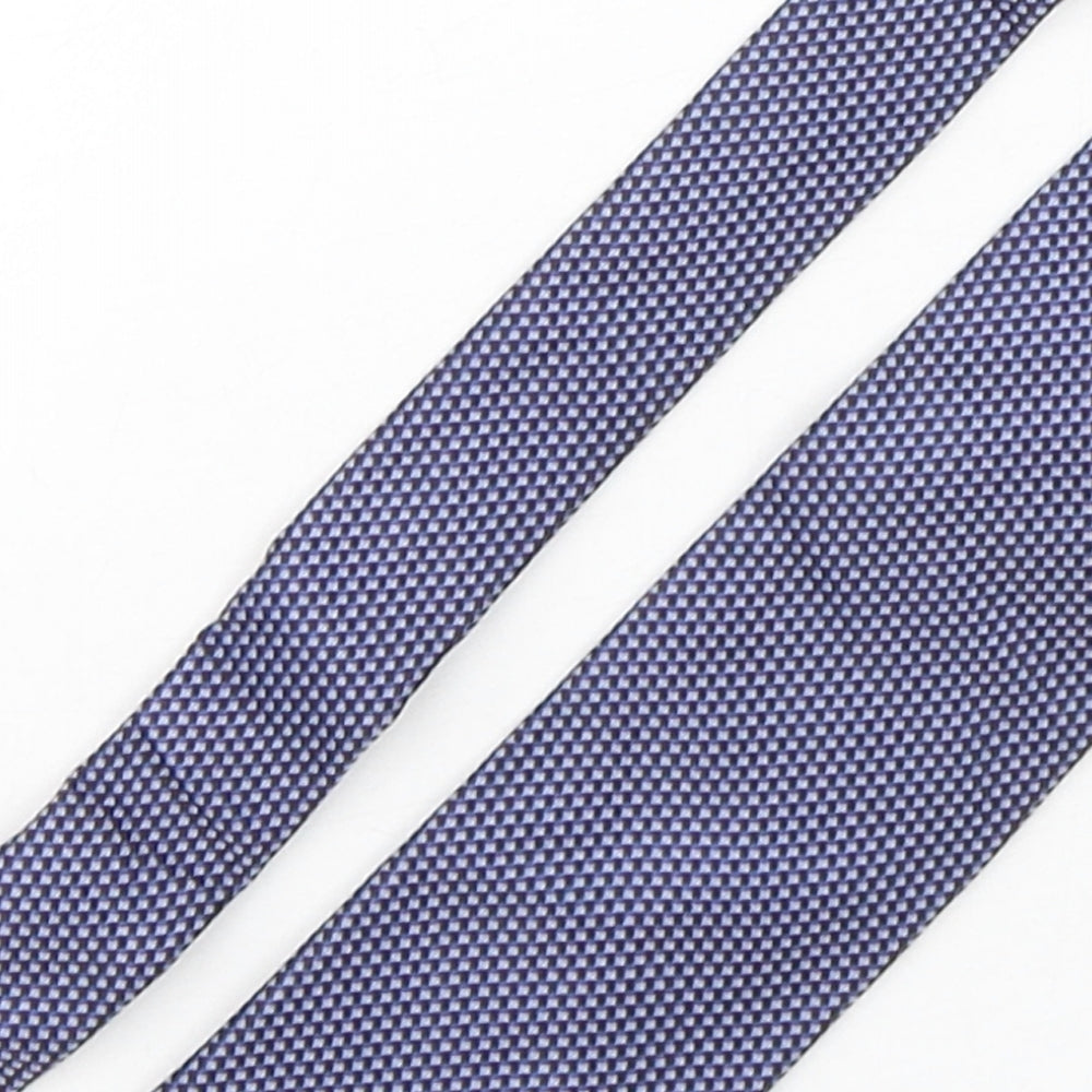 Marks and Spencer Mens Blue Plaids & Checks Silk Pointed Tie One Size
