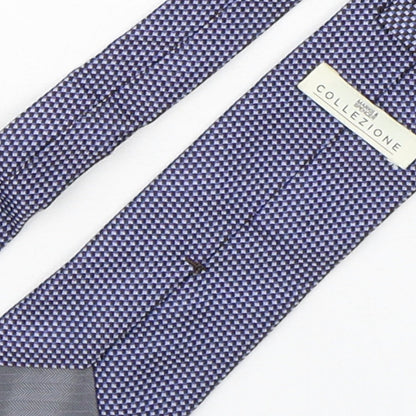 Marks and Spencer Mens Blue Plaids & Checks Silk Pointed Tie One Size