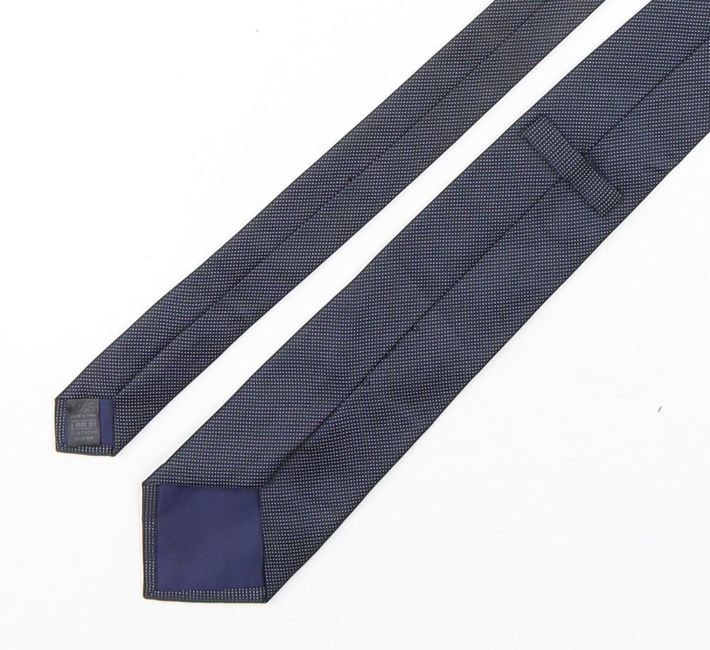 Marks and Spencer Mens Blue Polka Dot Polyester Pointed Tie One Size