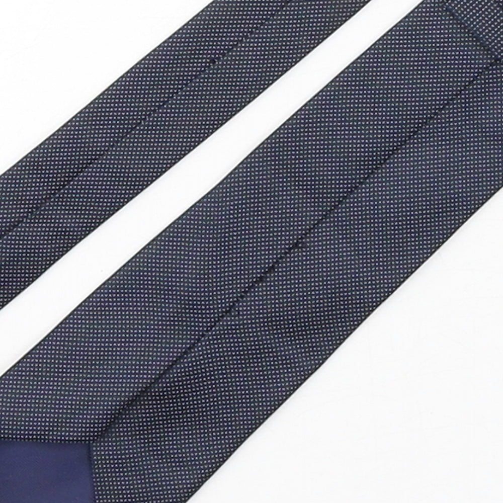 Marks and Spencer Mens Blue Polka Dot Polyester Pointed Tie One Size