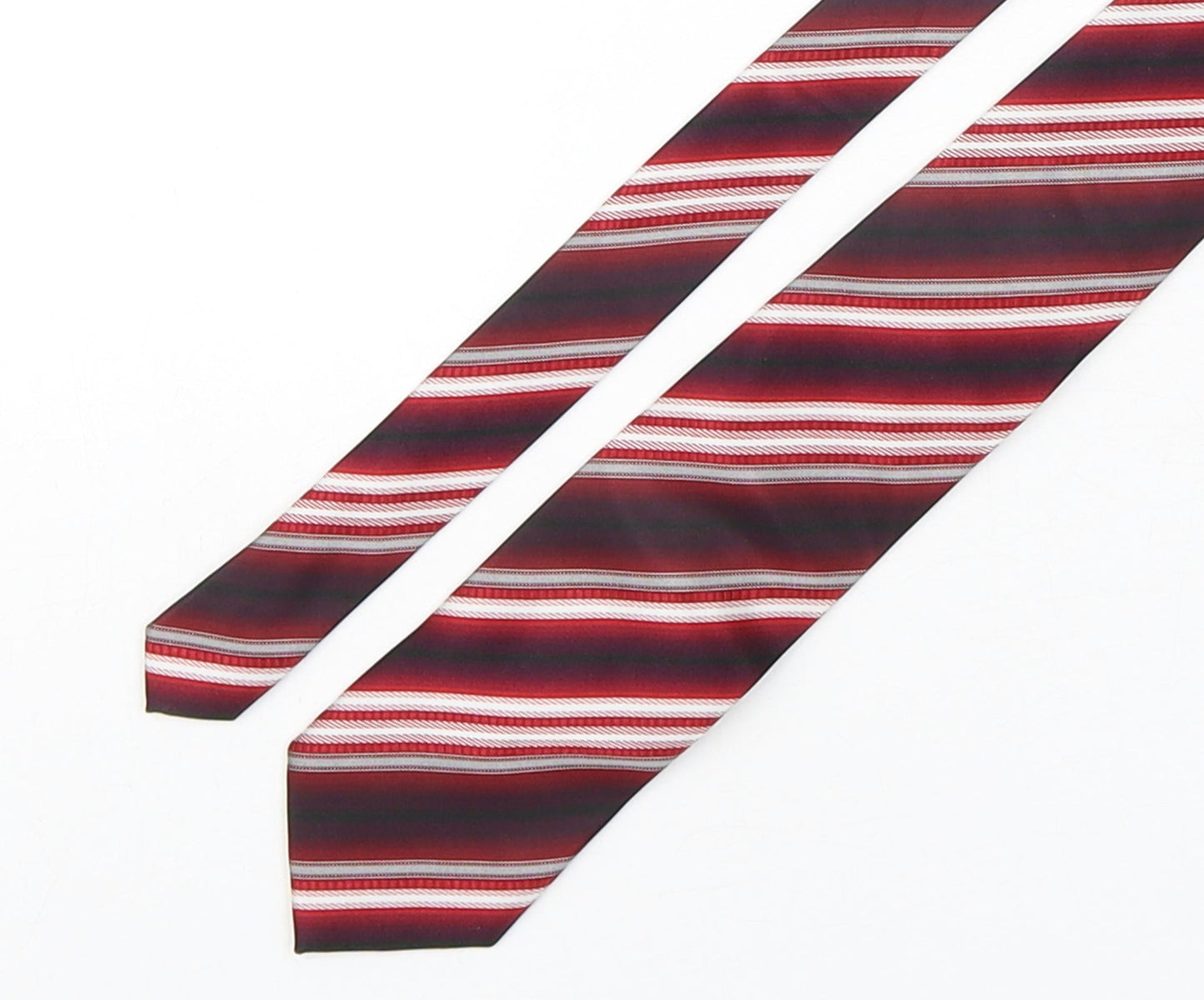Preworn Mens Red Striped Silk Pointed Tie One Size