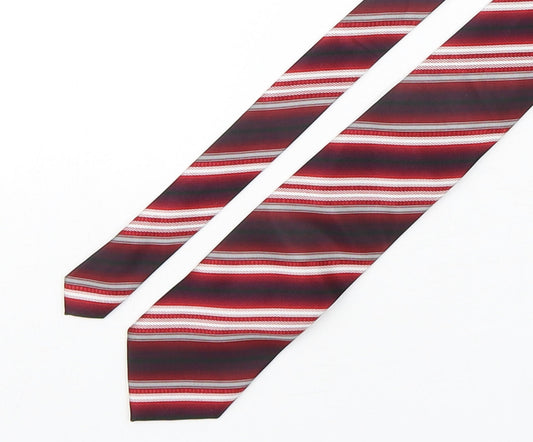 Preworn Mens Red Striped Silk Pointed Tie One Size