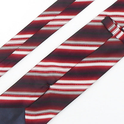 Preworn Mens Red Striped Silk Pointed Tie One Size