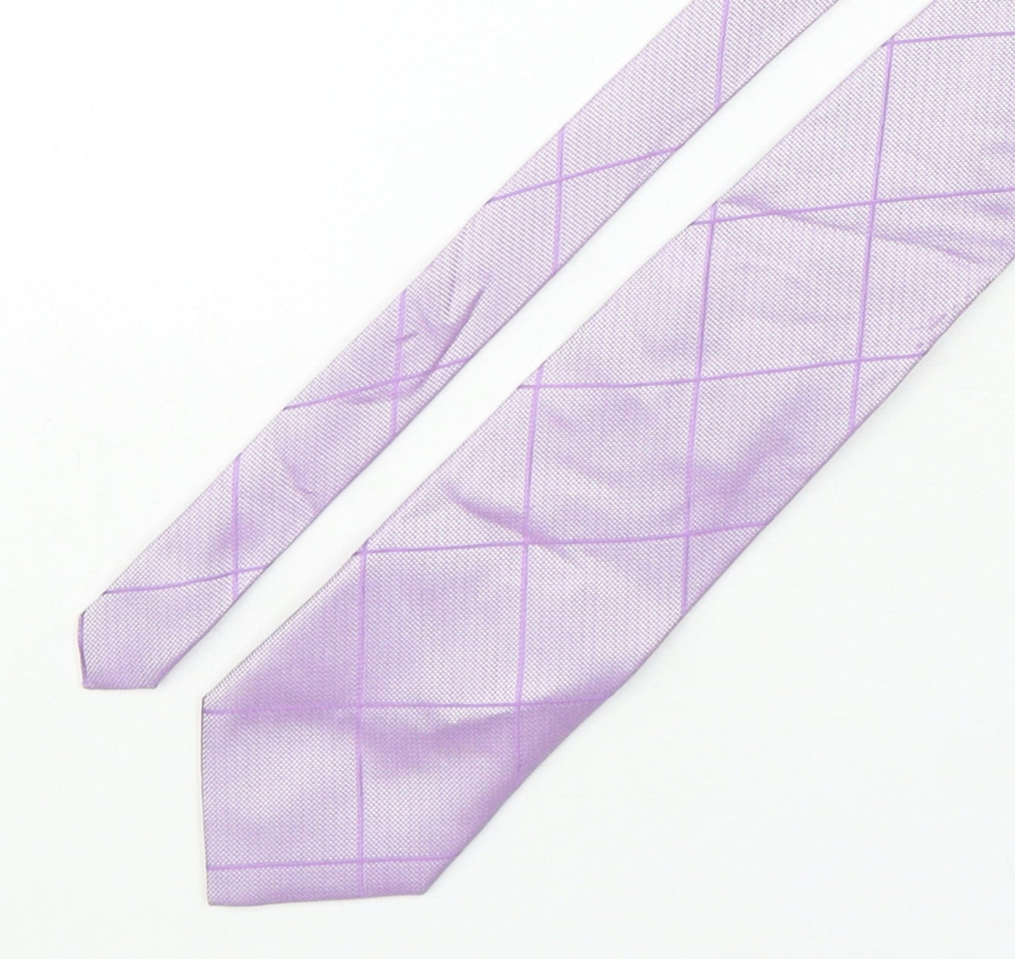 Ventura Mens Pink Plaids & Checks Silk Pointed Tie One Size