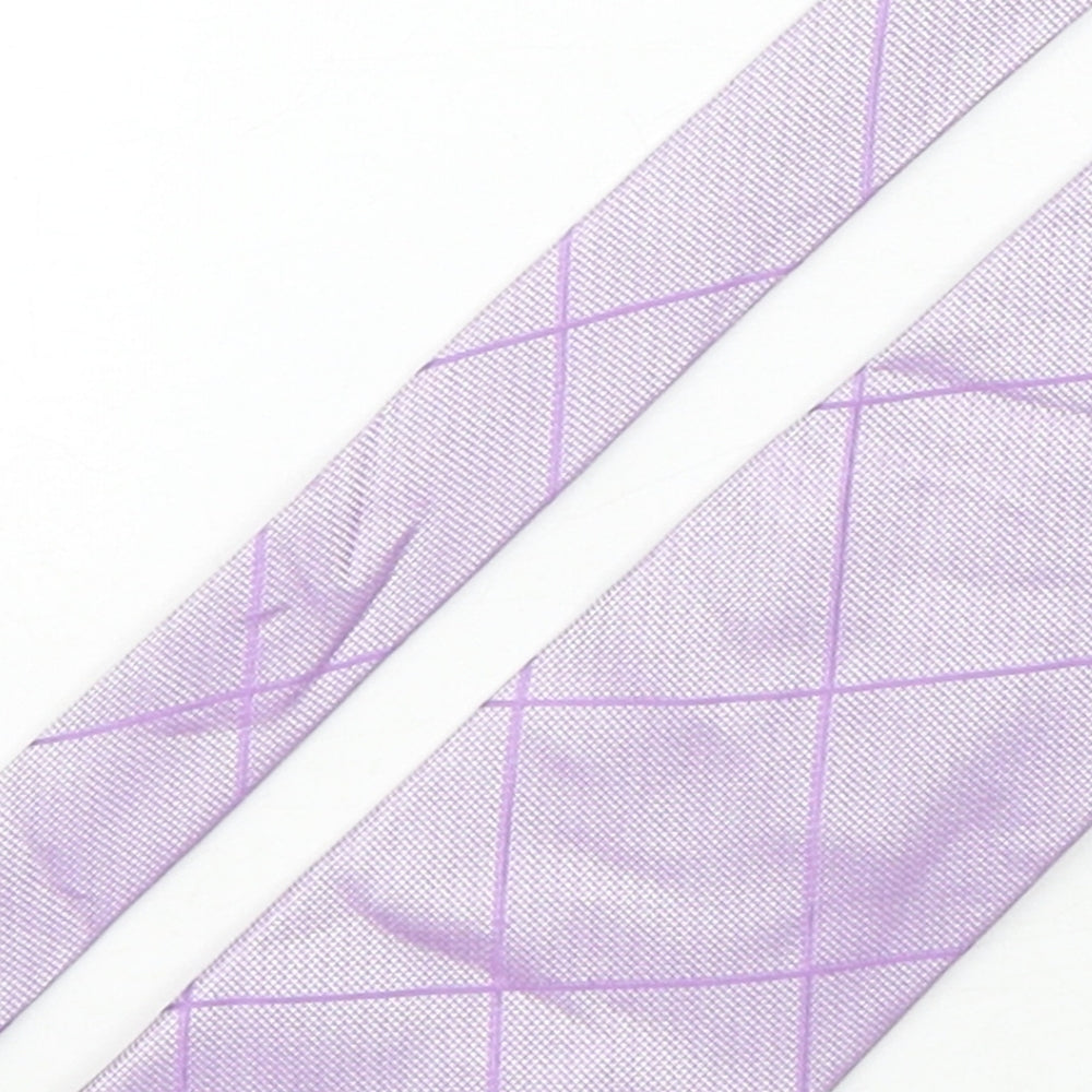 Ventura Mens Pink Plaids & Checks Silk Pointed Tie One Size