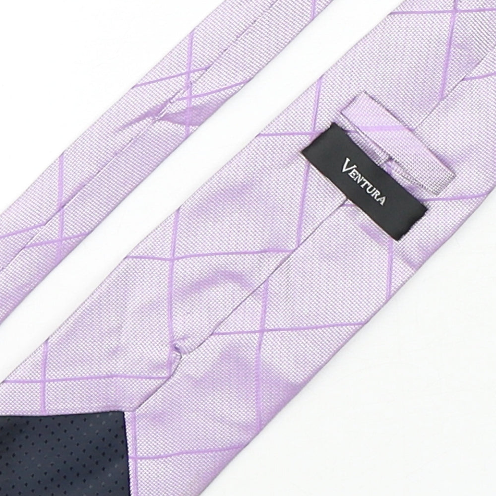Ventura Mens Pink Plaids & Checks Silk Pointed Tie One Size