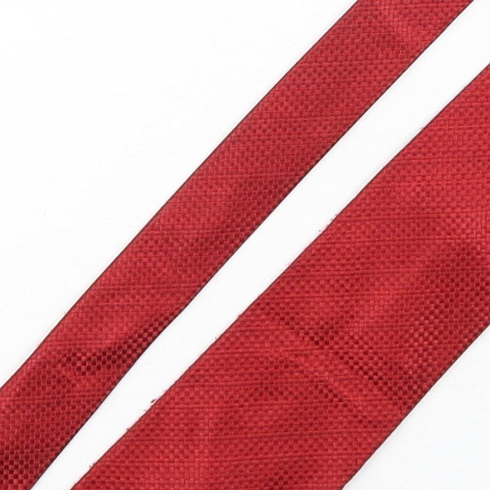 Marks and Spencer Mens Red Grenadine Polyester Pointed Tie One Size