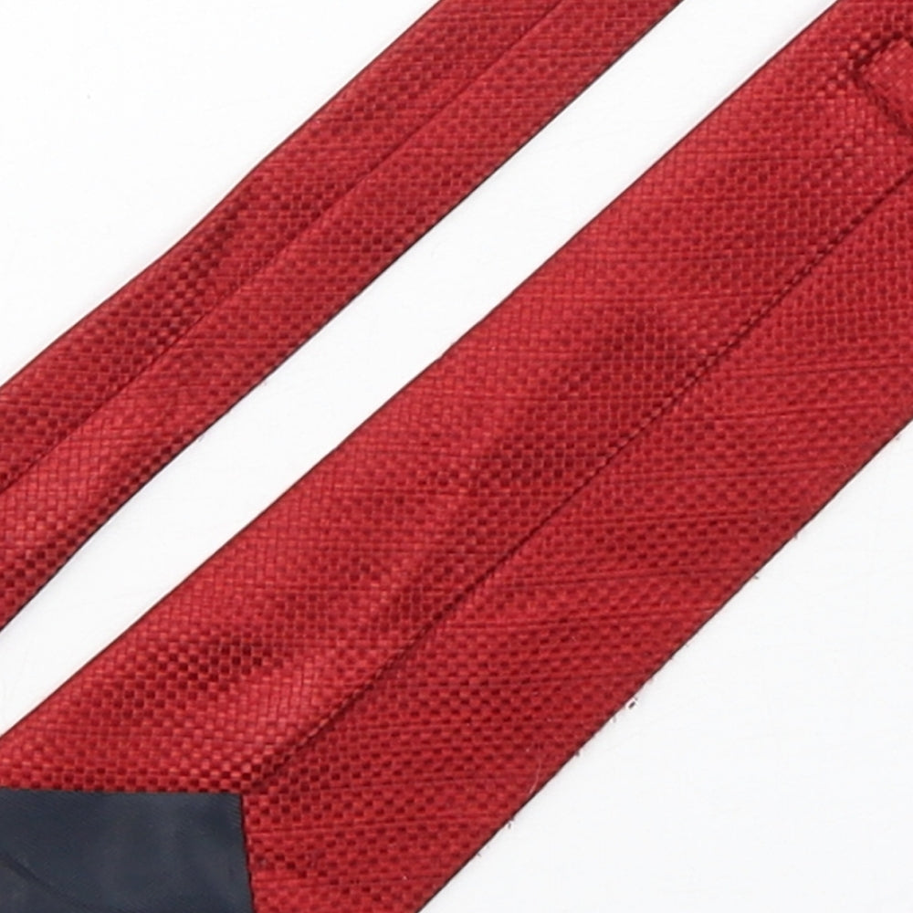 Marks and Spencer Mens Red Grenadine Polyester Pointed Tie One Size