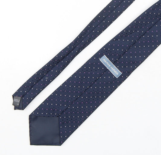 Marks and Spencer Mens Multicoloured Plaids & Checks Polyester Pointed Tie One Size