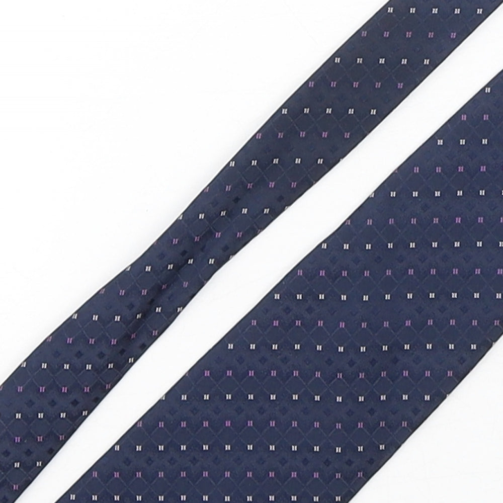 Marks and Spencer Mens Multicoloured Plaids & Checks Polyester Pointed Tie One Size