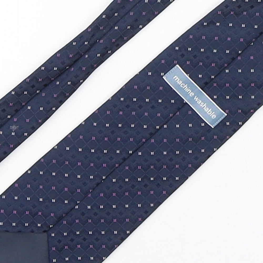 Marks and Spencer Mens Multicoloured Plaids & Checks Polyester Pointed Tie One Size