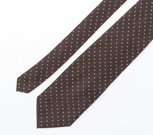 London Road Mens Brown Geometric Polyester Pointed Tie One Size