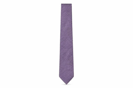 Front view of Preworn men’s purple striped polyester pointed tie one size