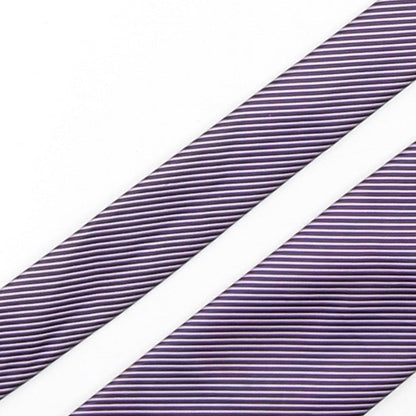 Preworn Mens Purple Striped Polyester Pointed Tie One Size