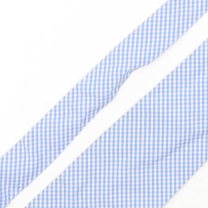 River Island  Mens Blue Plaids & Checks Cotton Pointed Tie One Size