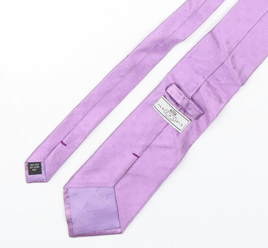 Hawes & Curtis Mens Purple Polka Dot Silk Pointed Tie One Size