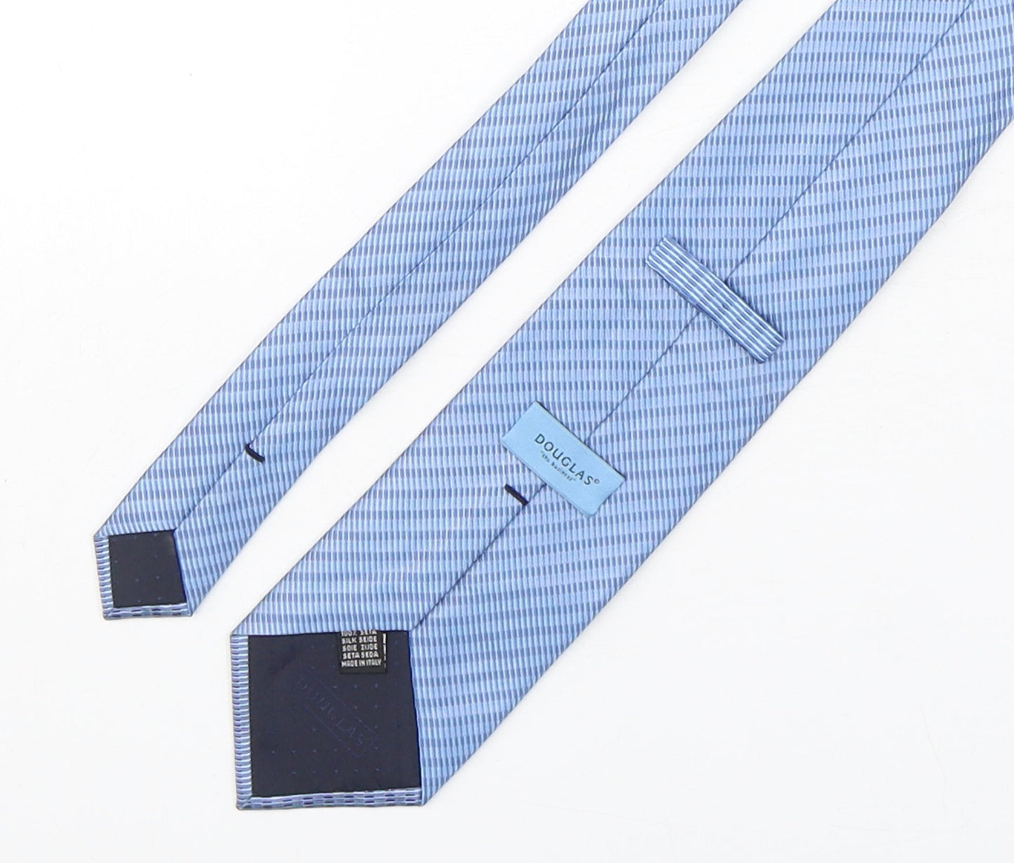 Mens Douglas Blue Striped  Pointed Tie