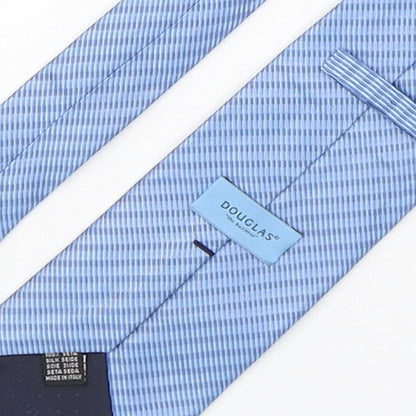 Mens Douglas Blue Striped  Pointed Tie