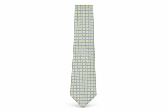 Front view of BHS men’s multicoloured plaids & checks polyester pointed tie one size