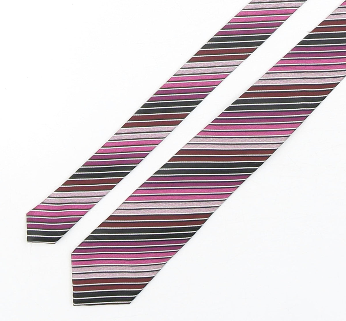 Additional front view of Samli men’s multicoloured striped polyester pointed tie one size