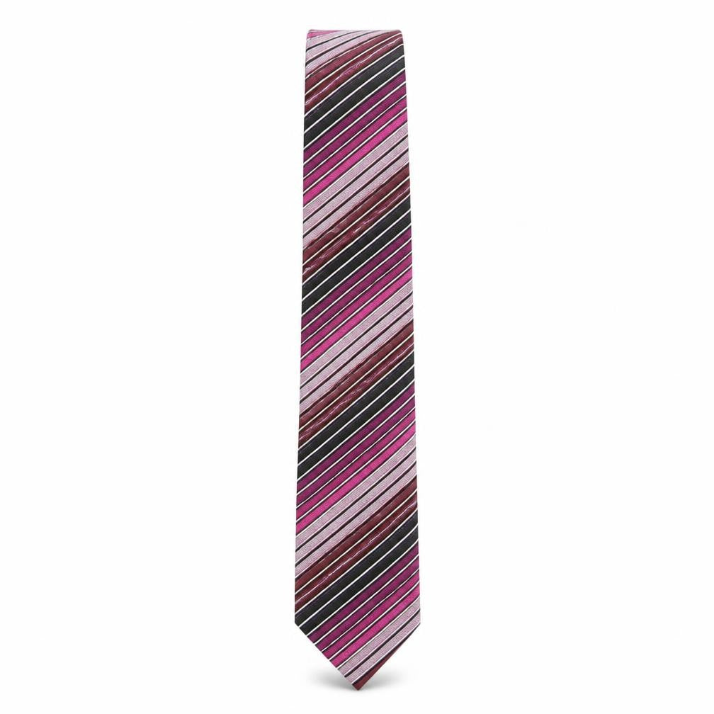 Front view of Samli men’s multicoloured striped polyester pointed tie one size