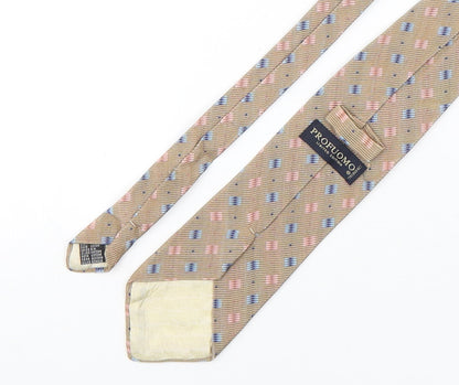 Profuomo Mens Multicoloured Geometric Silk Pointed Tie One Size