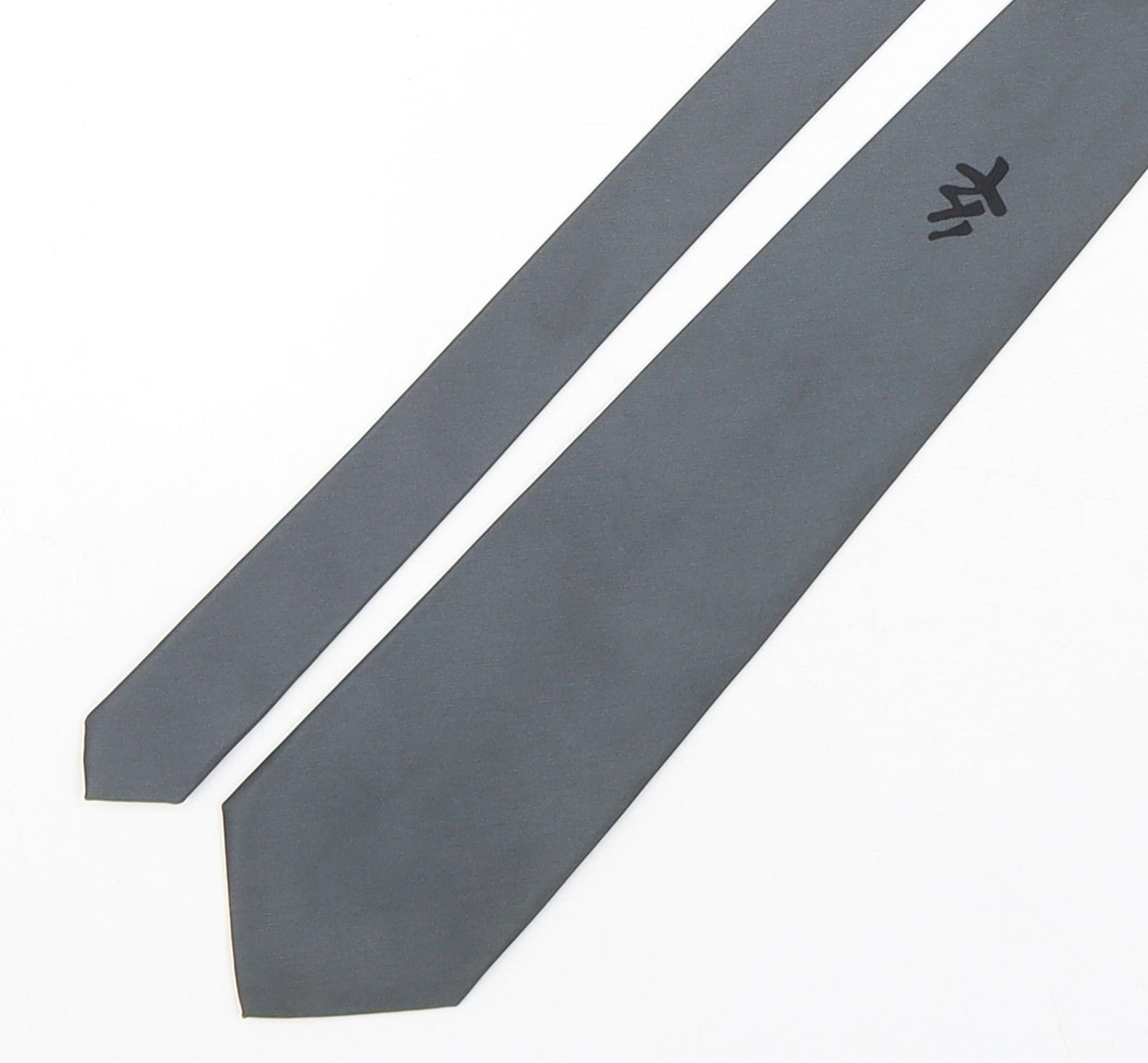 River Island  Mens Grey  Polyester Pointed Tie One Size