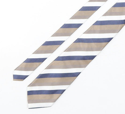 Preworn Mens Multicoloured Striped Polyester Pointed Tie One Size