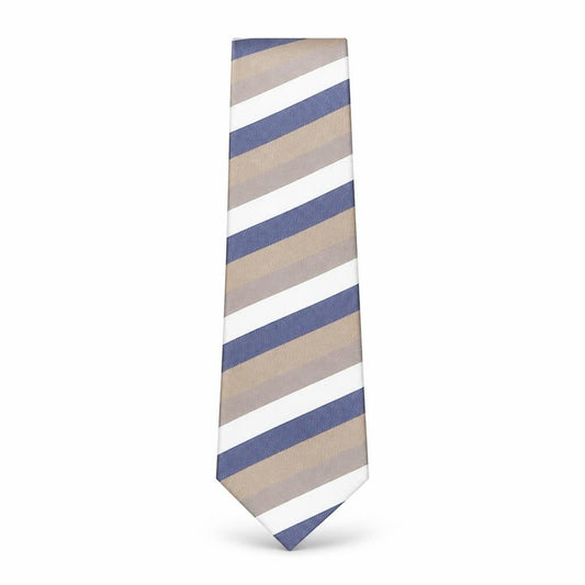 Front view of Preworn men’s multicoloured striped polyester pointed tie one size