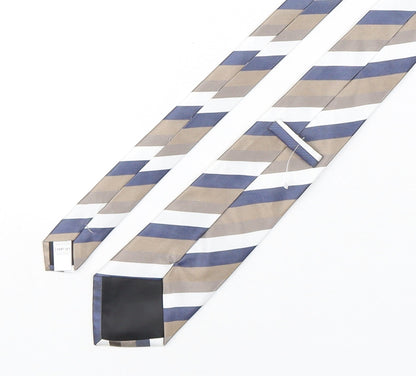 Preworn Mens Multicoloured Striped Polyester Pointed Tie One Size