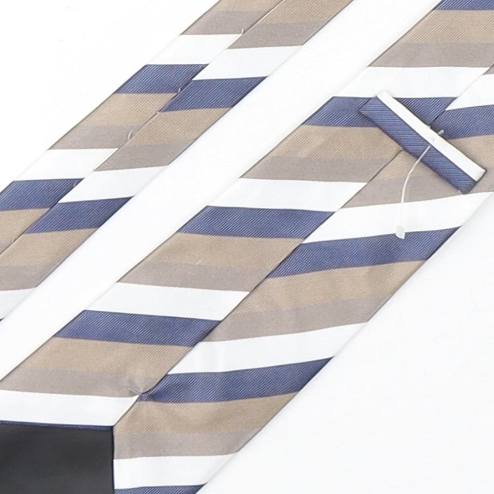 Preworn Mens Multicoloured Striped Polyester Pointed Tie One Size