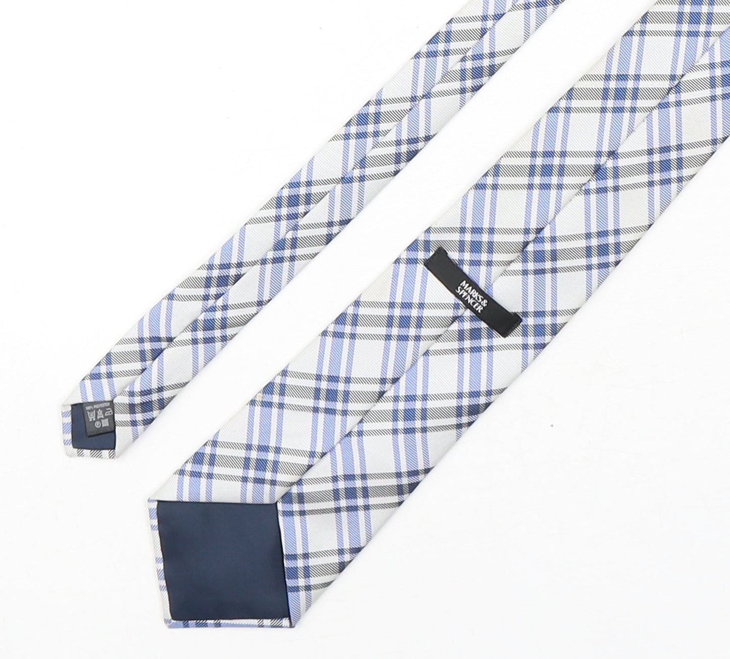 Marks and Spencer Mens Multicoloured Plaids & Checks Polyester Pointed Tie One Size