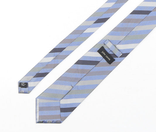 John Lewis  Mens Multicoloured Striped Silk Pointed Tie One Size