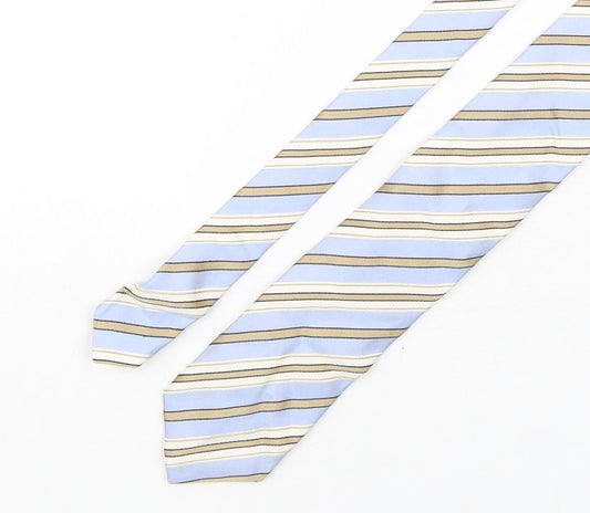 Profuomo Mens Multicoloured Striped Silk Pointed Tie One Size