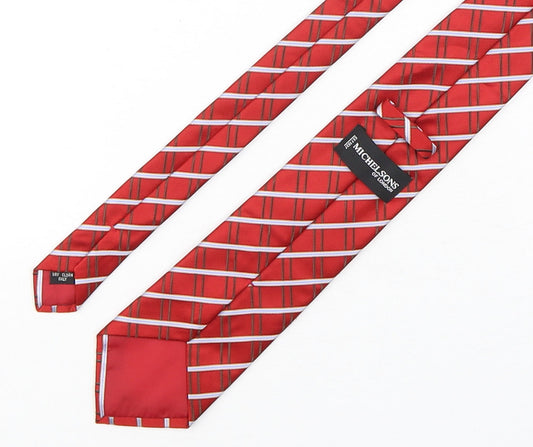 Michelsons Mens Multicoloured Plaids & Checks Silk Pointed Tie One Size