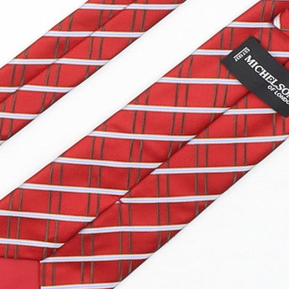 Michelsons Mens Multicoloured Plaids & Checks Silk Pointed Tie One Size