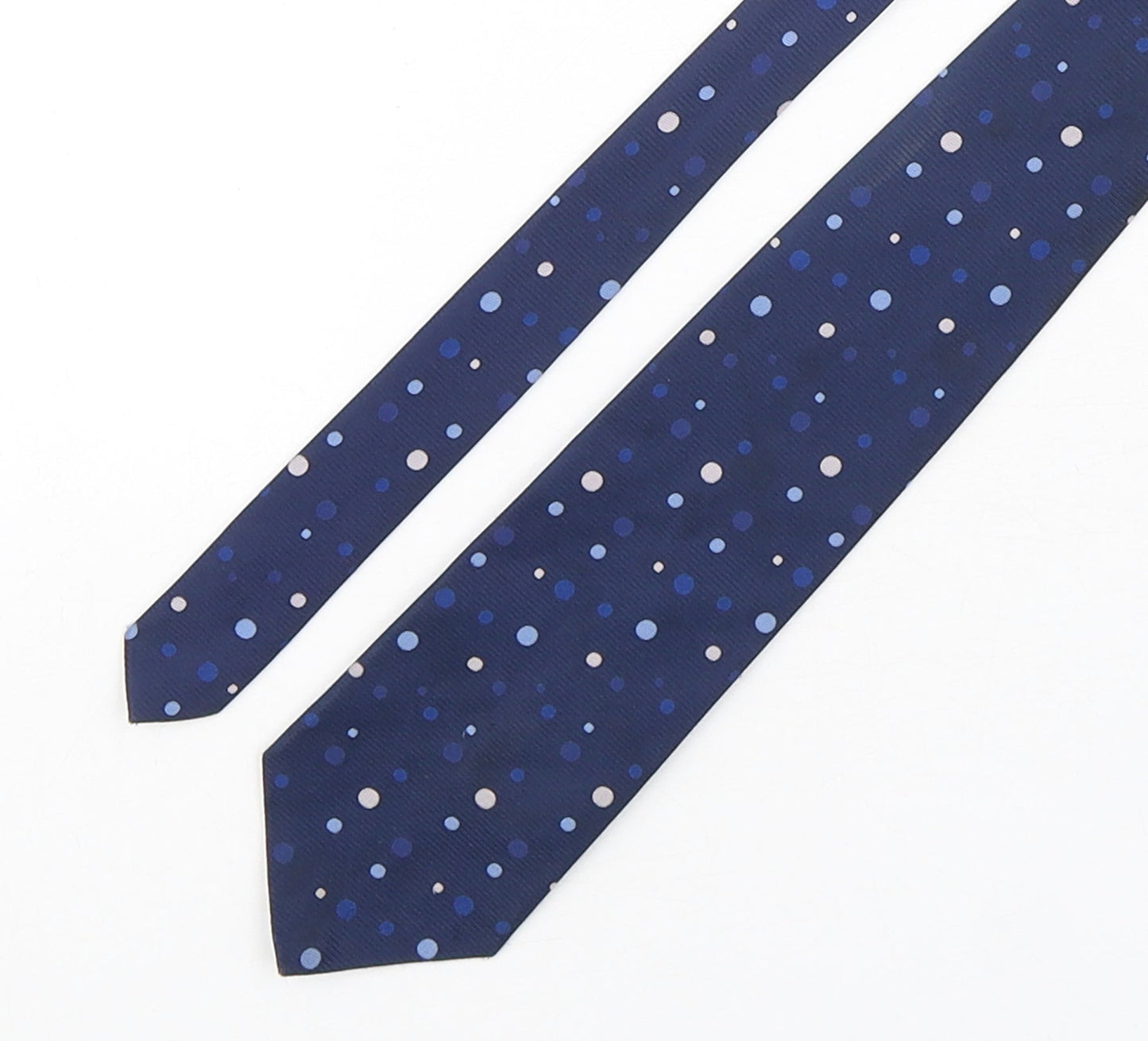 Mens Debenhams Blue Polka Dot  Pointed Tie