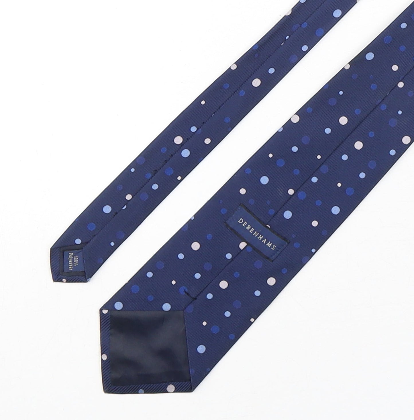 Mens Debenhams Blue Polka Dot  Pointed Tie
