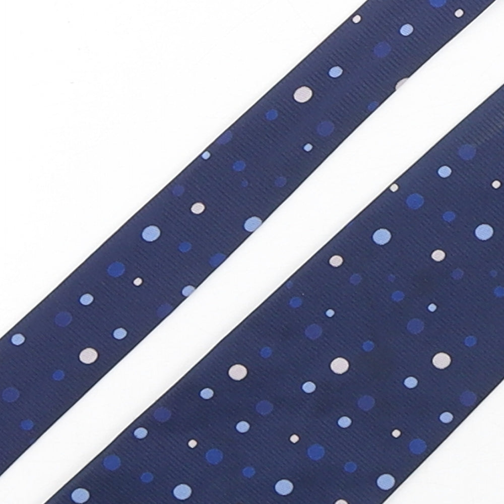 Mens Debenhams Blue Polka Dot  Pointed Tie