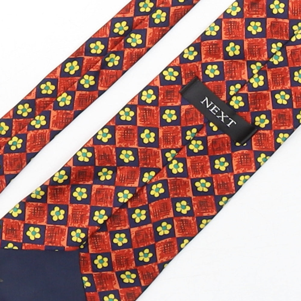 NEXT Mens Multicoloured Plaids & Checks Silk Pointed Tie One Size