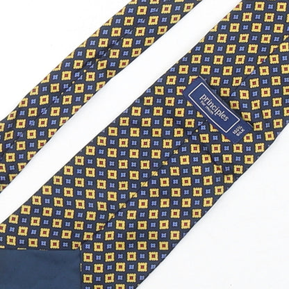 Principles  Mens Multicoloured Geometric Silk Pointed Tie One Size