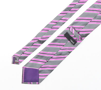 NEXT Mens Multicoloured Striped Silk Pointed Tie One Size