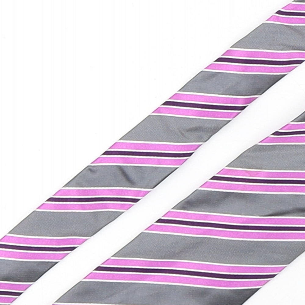 NEXT Mens Multicoloured Striped Silk Pointed Tie One Size