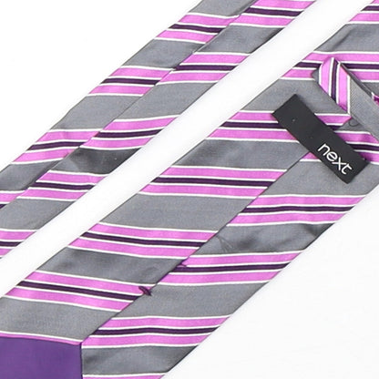 NEXT Mens Multicoloured Striped Silk Pointed Tie One Size