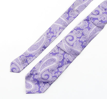 Paul Williams  Mens Purple Paisley Silk Pointed Tie One Size