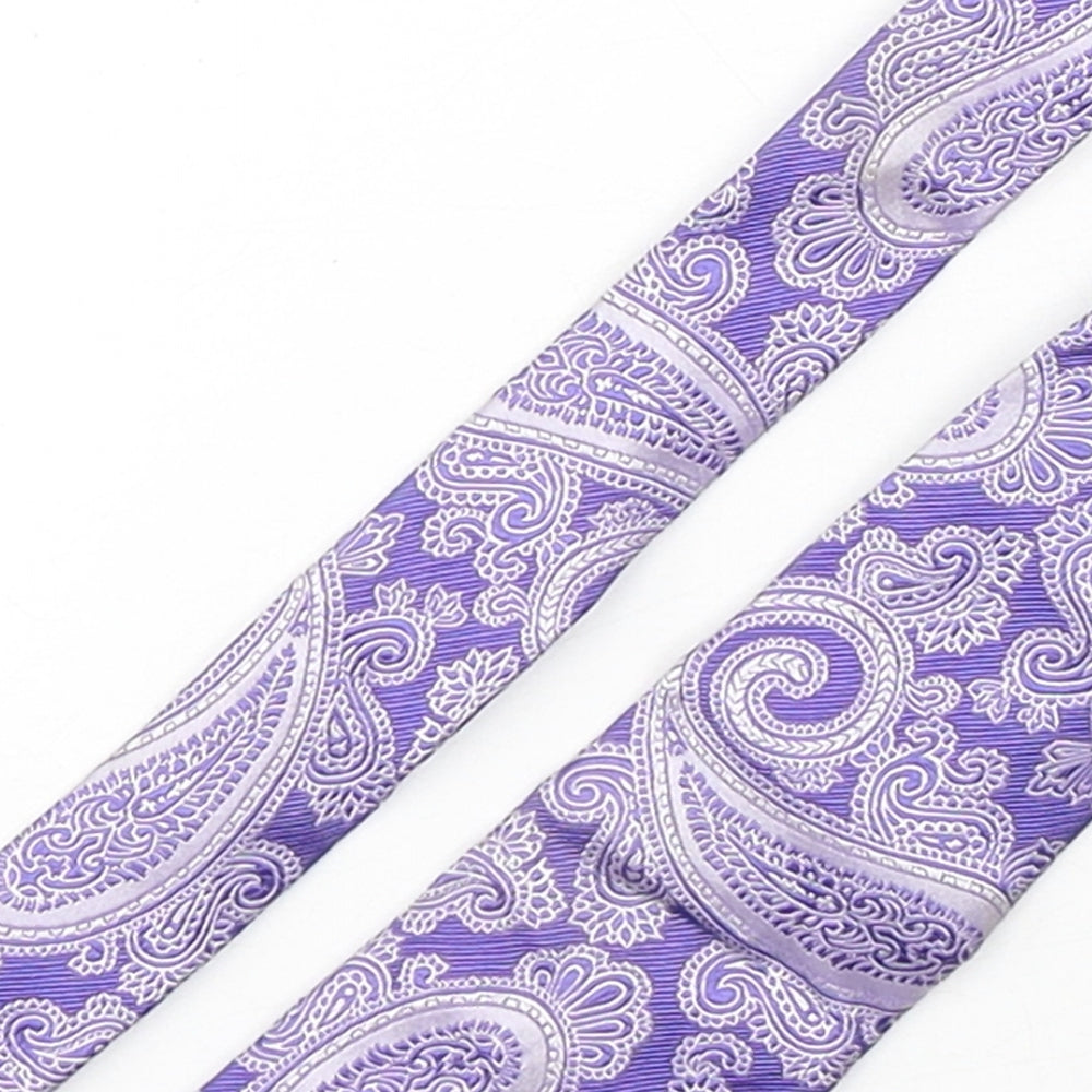 Paul Williams  Mens Purple Paisley Silk Pointed Tie One Size