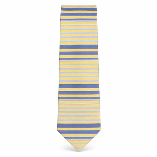 Front view of Soprano men’s multicoloured striped silk pointed tie one size