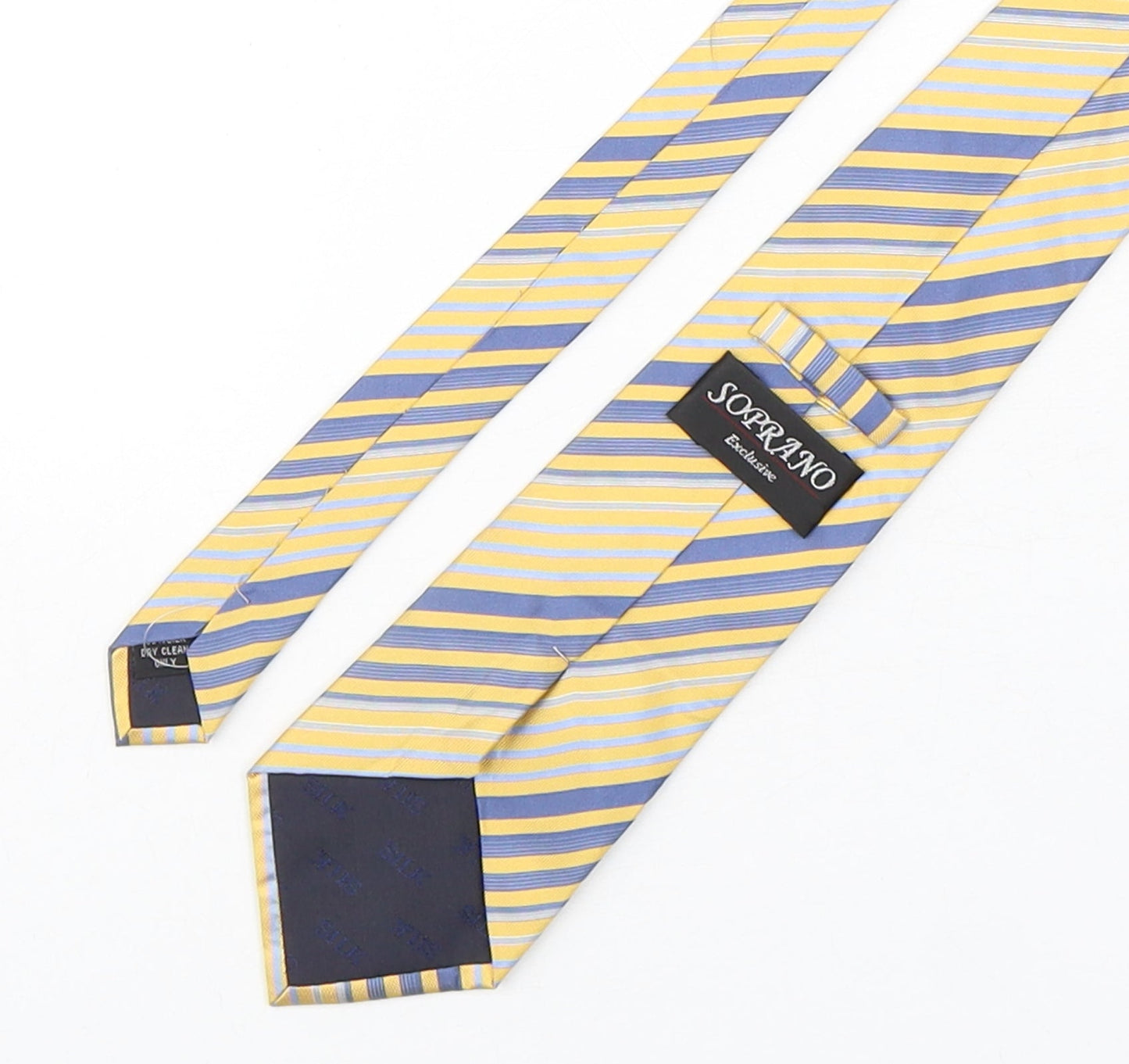 Soprano Mens Multicoloured Striped Silk Pointed Tie One Size