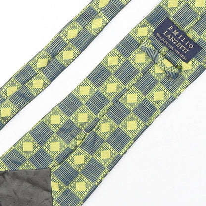 Emilio Lanzetti Mens Multicoloured Geometric Silk Pointed Tie One Size